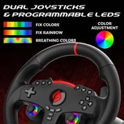 Subsonic – Superdrive 270 GT Steering Wheel - Dual stick LED racing wheel, 270° rotation, with pedals and paddle shifters. For Switch 2 / Switch, PS4, PC and Xbox – Black