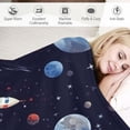 thumbnail image 3 of HENGT Outer Space Theme Throw Blanket for Kids, Blue Space Astronaut Rocket Fuzzy Plush Blanket for Boys Gift, Soft Galaxy Planet Spaceship Flannel Blanket for Children Teen Bed Couch Decor, 3 of 6
