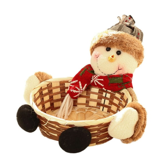 Vikakiooze 2022 Christmas Candy Storage Basket Decoration Santa Claus Storage Basket Gift