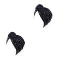thumbnail image 4 of Turbante Nudo Pre-Atado Qarigey con cuentas de Gamuza Negro 2piezas, 4 of 5