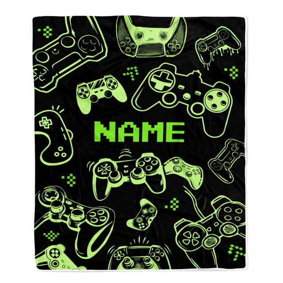 Gamer Boy Blanket Name Gamer Soft Dark Blanket Gaming for Son Husband Boys Women Men Birthday Bed Fleece Blanket, 50x60in Fleece Blanket