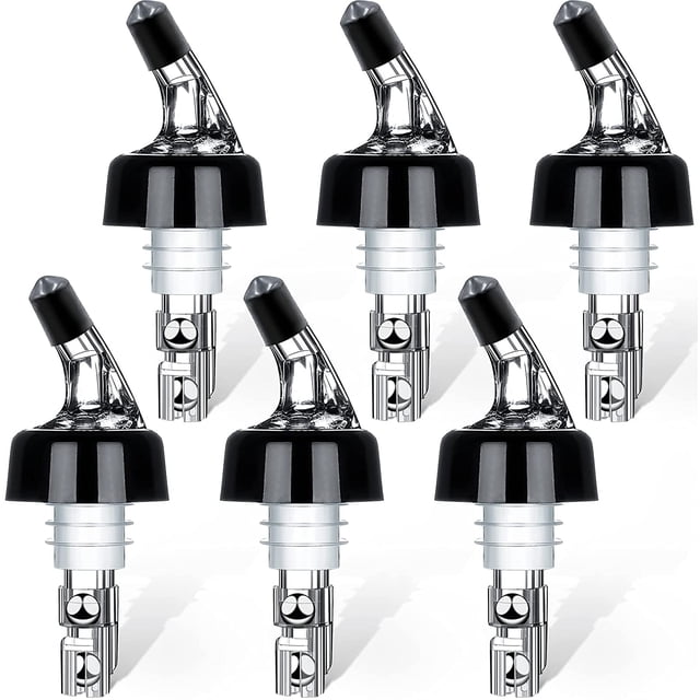 Automatic Measured Bottle Pourer - Quick Shot Spirit Measure Pourer Drinks Wine Cocktail Dispenser Home Bar Tools (6 Pack)