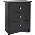 thumbnail image 7 of Prepac Sonoma 3-Drawer Tall Bedroom Nightstand, Black, 7 of 7