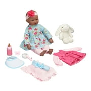 My Sweet Love 18" Doll and Accessories Set with Plush Bunny, African American
