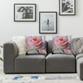thumbnail image 2 of Pink Rose with Paint Splashes' Floral Throw Cushion Pillow Cover for Living Room, Sofa, 2 of 7