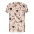 thumbnail image 6 of ClodeEU Women's V Neck Printed Short Sleeve Shirt,Loose Fit Casual Top with Button Khaki^,Womens Plus M, 6 of 7