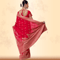 thumbnail image 2 of Red Banarasi Silk saree with Gold gota patti print Size: XXS, Color: Red, 2 of 4