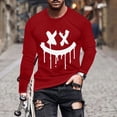 thumbnail image 2 of XFYSSS Fashion Casual Men's Printed Top Long Sleeved Round Neck And Smiling Face Printed Top Long Sleeve Round-Neck Blouses & Shirts, 2 of 4