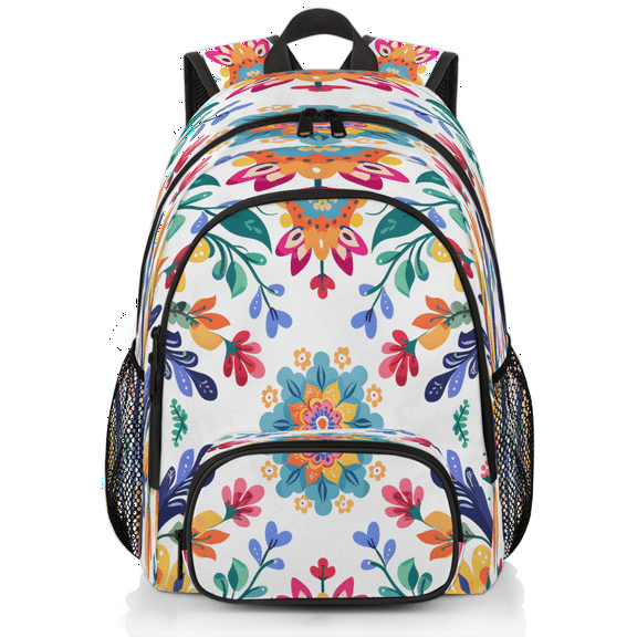 Herdesigns Colorful Floral Summer Flowers Laptop Backpack for Women Men, 18.3 Inch Large Computer Backpacks Fashion Teacher Nurse Bag Casual Daypack for Work Travel