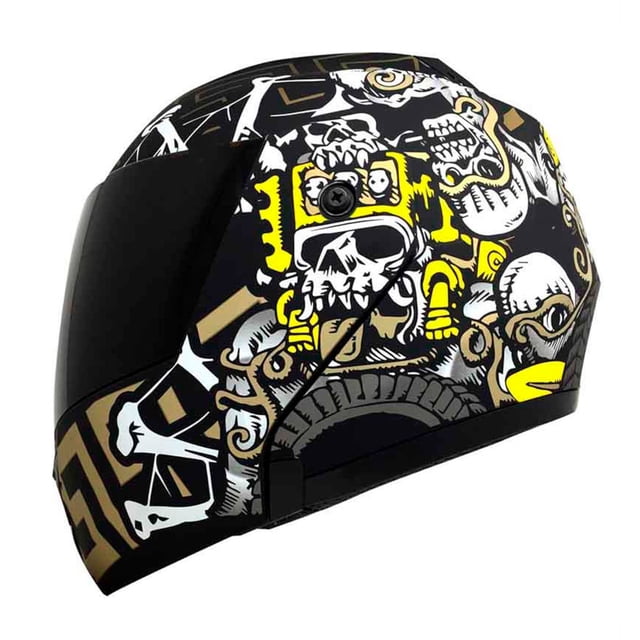 Casco Abatible Para Moto Kov Stealth Mictlan Negro Talla M KOV Stealth Mictlan