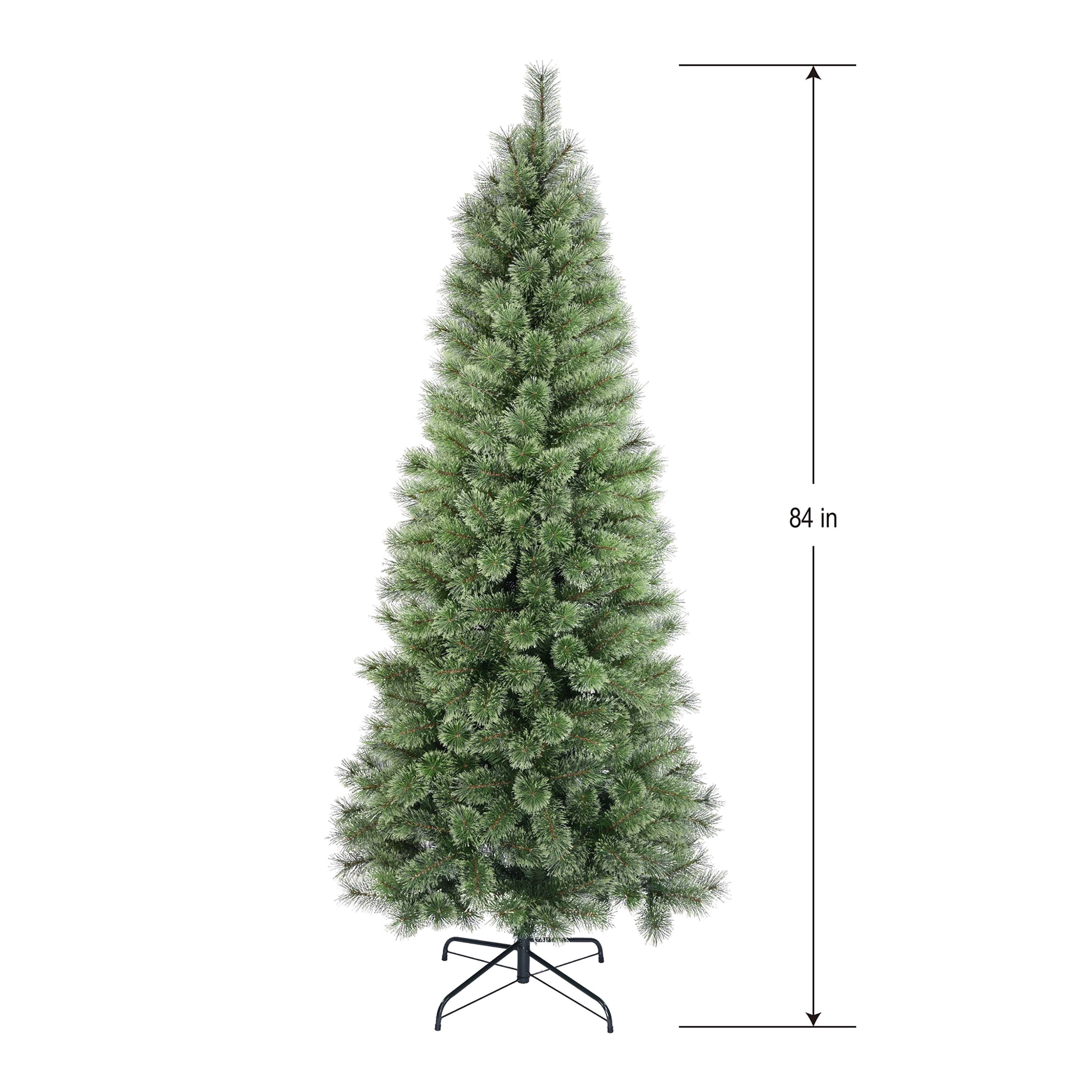 7' Non-Lit Brighton Cashmere Green Artificial Christmas Tree with Stand, by Holiday Time