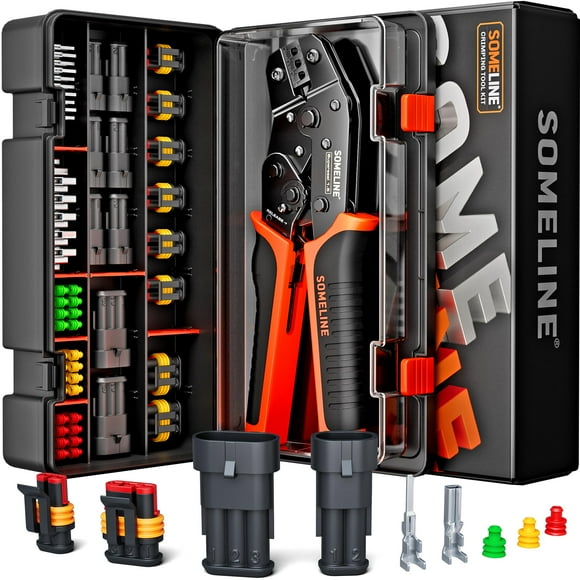 Kit de herramientas de crimpado SOMELINE, conectores impermeables 22-14 AWG
