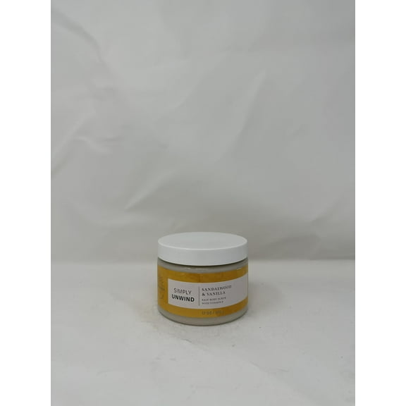 Aroma Simply Unwind Sandalwood & Vanilla Salt Body Scrub 17 oz / 482 g (Vitamin E) C13