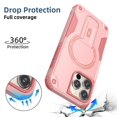 thumbnail image 5 of Dteck for iPhone 16 Pro Max Case with Kickstand & Phone Lanyard, Compatible with MagSafe Shockproof Bumper Cases Heavy-Duty Magnetic Protective Cover,Pink, 5 of 8