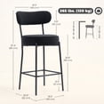 thumbnail image 3 of HOMCOM Modern Bar Stools Set of 2 27" Counter Height Barstools Black, 3 of 10