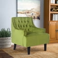 thumbnail image 3 of Homebeez Modern Velvet Single Sofa Chair with Arms for Living Room Bedroom, Green, 3 of 7