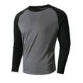 thumbnail image 4 of Zylanna Mens Raglan Long Sleeve Tees, Stretchy Raglan Sleeve Crewneck Classic Regular Fit Casual Layering Shirts for Men Gray, 4 of 9