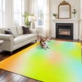 thumbnail image 5 of Yellow Green Abstract Area Rug 5x8 Washable Rug Non Slip Modern Gradient Minimalist Art Large Area Rug Soft Stainresistant Indoor Floor Carpet for Living Room Bedroom Home Office Dining Room Nursery, 5 of 9