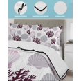 thumbnail image 3 of Twin Quilt Bedding Set, Shell Coral Coastal Reversible Summer Quilt 3 Pieces, Nautical Summer Beach Ocean Sea Lightweight Bedspreads Coverlets with 2 Pillow Shams for All Seasons, 3 of 5