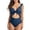 Navy Blue, variant on Women's Butterfly Ruffle One-Piece Swimsuit Cut Out Strappy Monokini Swimwear