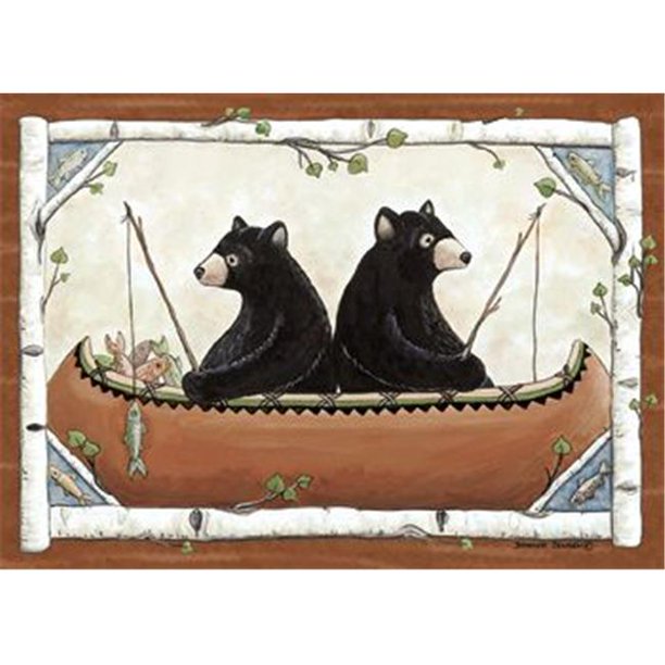 Custom Printed Rugs BEARS IN CANOE Bears In Canoe Wildlife Rug