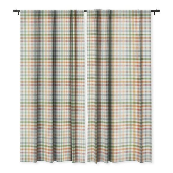 Society6 Ninola Design Countryside Gingham Picnic Single Panel Room Darkening Window Curtain 50" x 64"