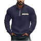 thumbnail image 1 of Blusa y camisa de manga larga con cuello alto para hombre, jersey de terciopelo con cremallera de un cuarto de color liso, blusa informal de manga larga con cuello alto para hombre, blusa de poliéster, 1 of 9