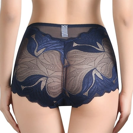 

Miayilima Panties For Women Large Size Lace Panties Feminine Mid Waist Breathable Seamless Lifting Briefs Size M