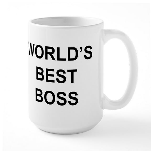 CafePress - World's Best Boss Large Mug - 15 oz Ceramic Large White Novelty Mug