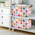 thumbnail image 2 of Yayeee Foldable Storage Basket for Shelves with Handles Waterproof Cloth Bins, Colorful Circles, 2 of 7