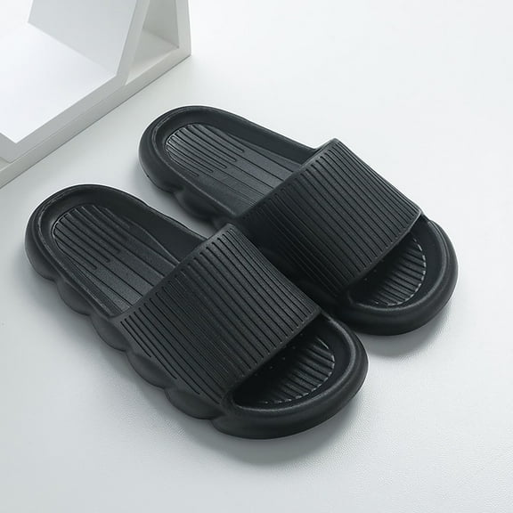 Summer Saving Clearance! Tuobarr Womens Slides Couple Indoor Cute Eva Slippers Non-Slip Men Women Household Sandals and Slippers Black US Size 10.5