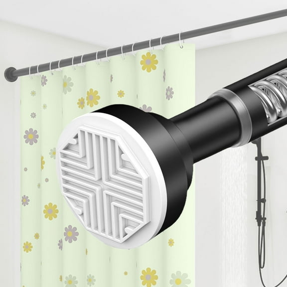 SPOKKI 28-75 Inch Heavy-Duty Matte Black Tension Shower Curtain Rod, No Drill Rustproof Carbon Steel Adjustable Spring Rod for Bathroom, Kitchen, Window – Holds 30  lbs