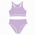 thumbnail image 2 of CAICJ98 Girls Swimsuits 2 Piece Bathing Suit Bikini Set Beach Sporty Color Block Girls' Swimwear (11-12 Years,Purple), 2 of 3