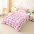 thumbnail image 2 of Feelyou Western Bowknot Twin Comforter Sets, Pink Damask Bedding Set, 2pcs, 2 of 7