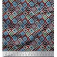 thumbnail image 1 of Soimoi polyester Crepe Fabric Square Geometric Printed Fabric 1 Yard 42 Inch Wide, 1 of 3