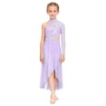 thumbnail image 3 of TTAO Teen Girls Ballet High-Low Skirt Latin Jazz Contemporary Dance Dress Dancing Gymnastics Skirted Leotard Lavender 12, 3 of 7