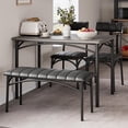 thumbnail image 1 of Eastvita 4-Person Dining Table Set Kitchen Table with Upholstered Chairs/Bench/Rectangular Set for Small Space Apartment/Home Studio in Rustic Grey, 1 of 6