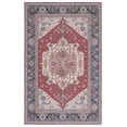 thumbnail image 3 of SAFAVIEH Tucson Martha Traditional Machine Washable Area Rug, 6' x 9', Red/Navy, 3 of 15