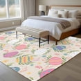 thumbnail image 4 of Large Area Rugs for Living Room Bedroom, Easter Bunny 6'x9' Rug Washable Carpet Runner Indoor Outdoor, Colorful Eggs Spring Leaves Daisy Flowers Non Slip Floor Mats Rug for Kitchen, Playroom, 4 of 8