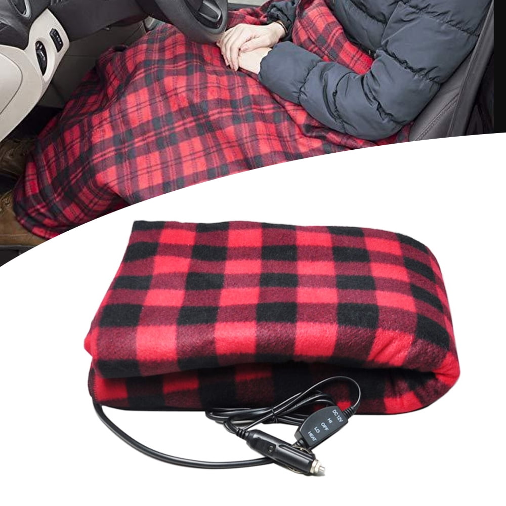 LEERUI 12V Car Electric Heated Blanket Adustable Temperature Blanket