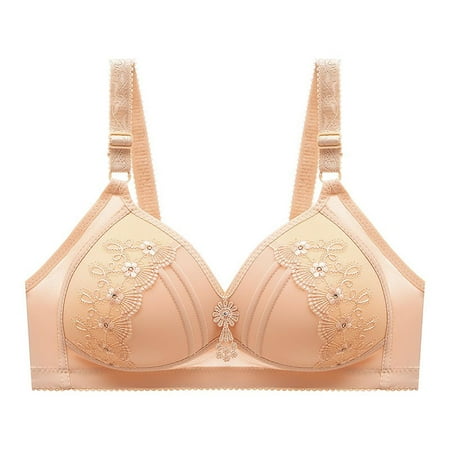 Yyeselk Push Up Bras for Women Full Coverage Seamless Comfort Bras Wireless Everyday Adjustable Bra Wire Free Breathable Bra Yellow S