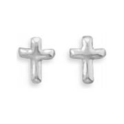 AZUREBELLA JEWELRY Extra Small Polished Cross Sterling Silver Post Stud Earrings