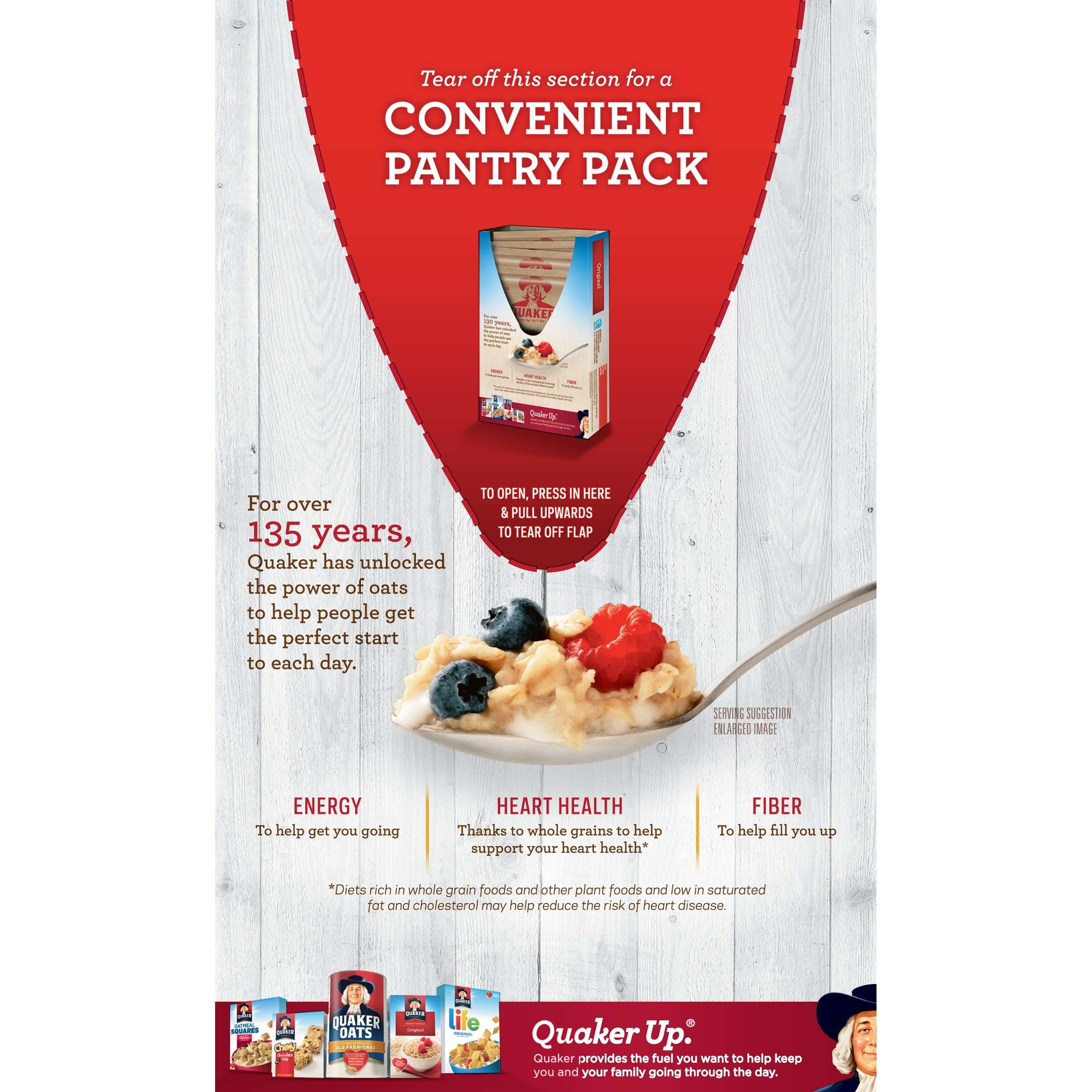 Quaker Instant Oatmeal Hot Cereal, Original, 12 Packets