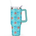 thumbnail image 2 of 40oz Cute Spiral Seashell Stainless Steel Flip Straw Tumbler Spill Proof Travel Cup Double Wall Vacuum Insulated Coffee Mug with Top Handle, 2 of 6