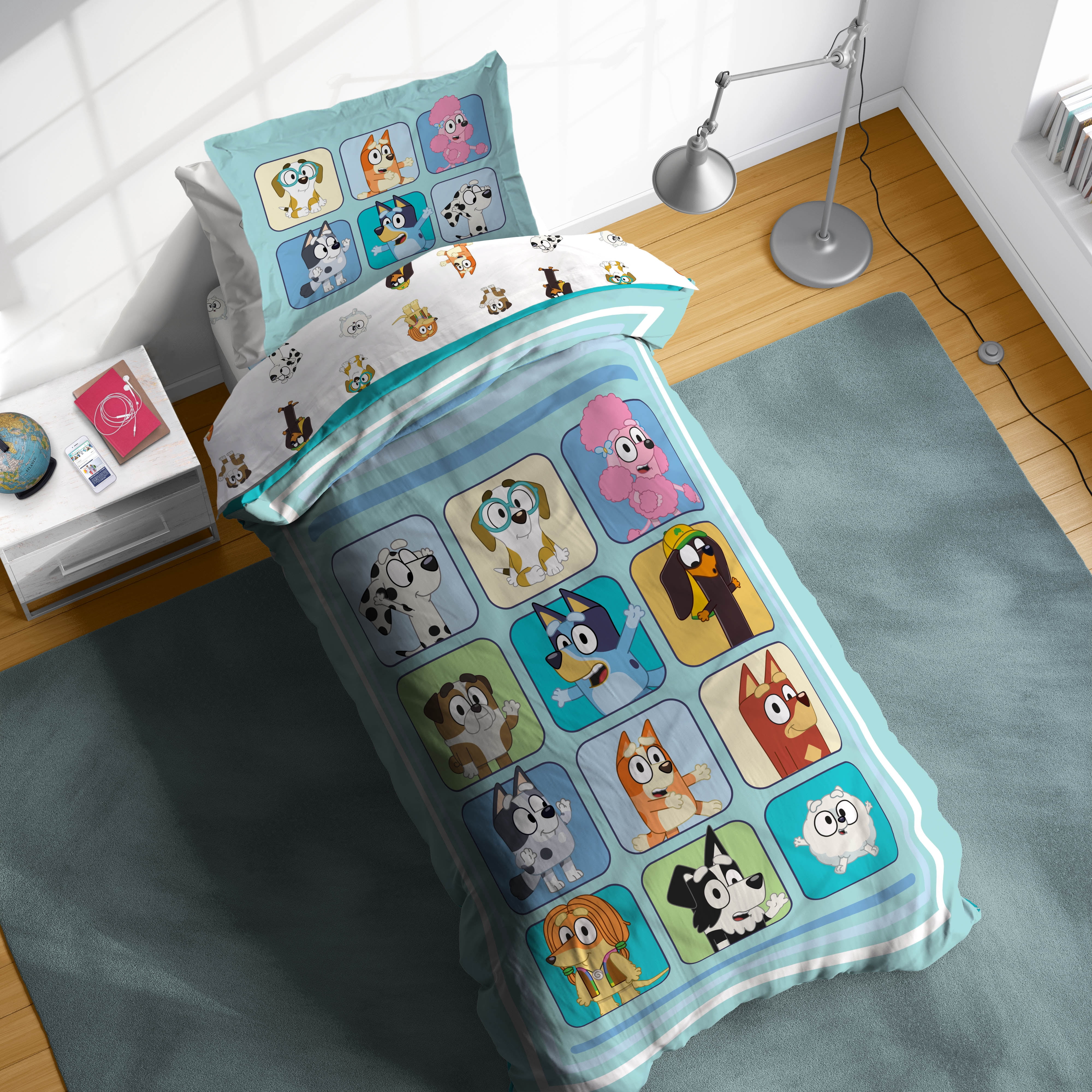 Sunny Side Up Bluey 4-Piece Kids Bedding Set, Twin