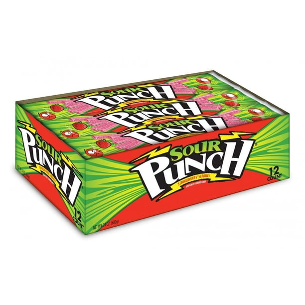 Sour Punch Strawberry Straws Candy, 2 Oz., 12 Count