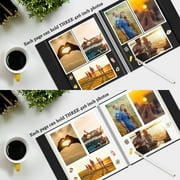 Bevtee 60 Pages Large Photo Album Self Adhesive 4x6 8x10 DIY Picture Scrapbook, with Pen and Plastic Board,Perfect for Moms, Families, Babies, and Weddings