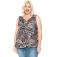 thumbnail image 3 of Women's Printed Mesh V-Neck Ruffle Tank, 3 of 4