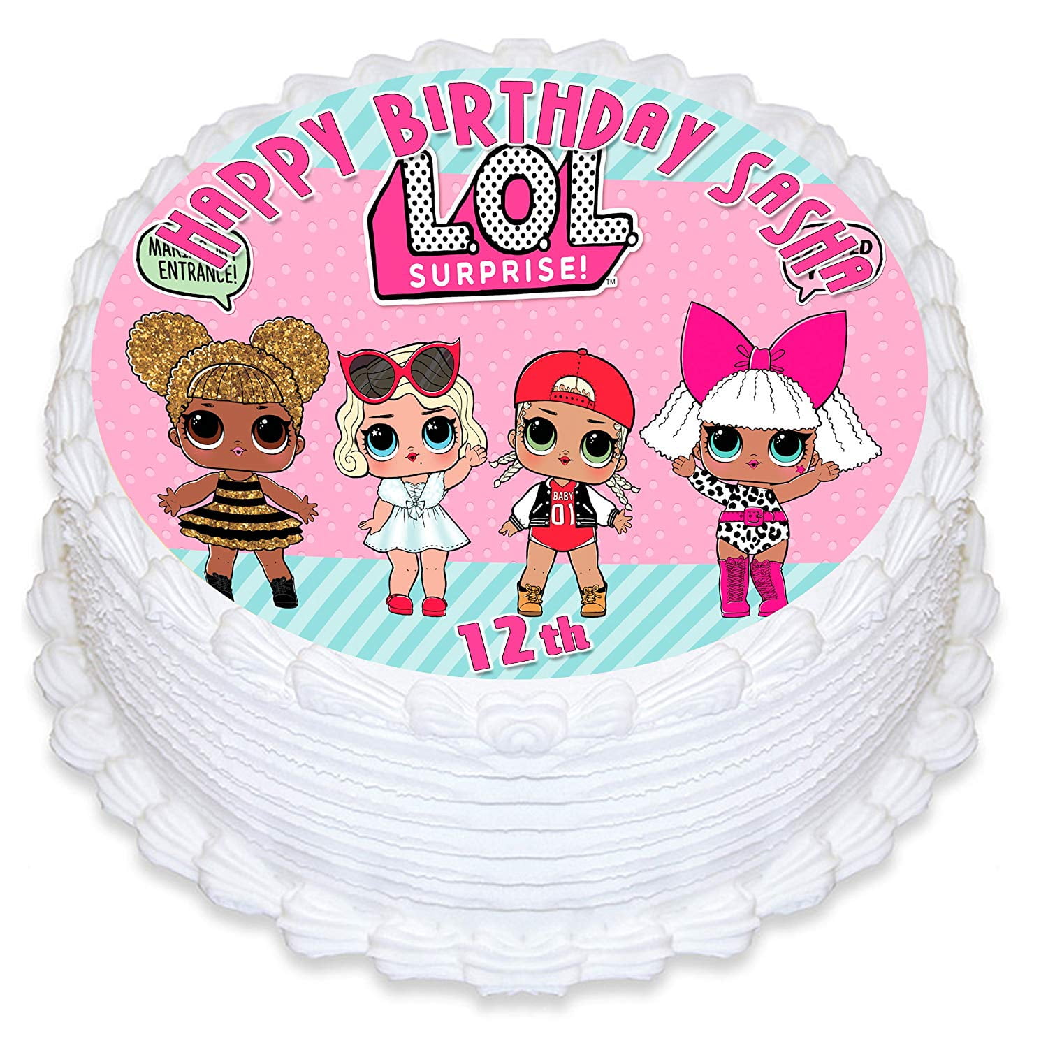 Personalised LOL Surprise Dolls Cake Topper Party Decorations Any Name Any Age 