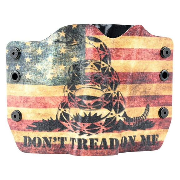 Don't Tread On Me Tan Snake Flag OWB Holster (Right-Hand, for 17,19,22,23,25,26,27,28,31,32,34,35,41), Multicolor